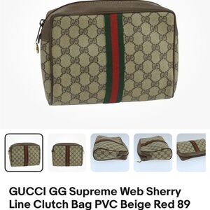 Gucci GG Supreme Toiletry Bag - Brown and Green